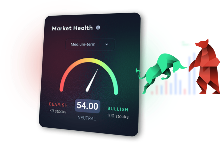 illustration of bulls and market health sample page