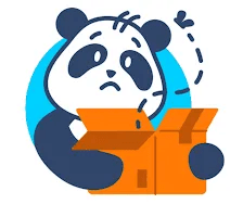 Panda with empty box